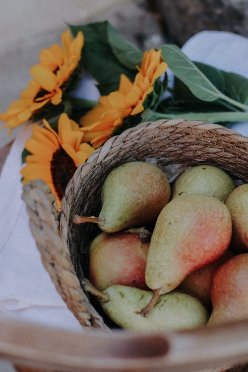 pears in a basket