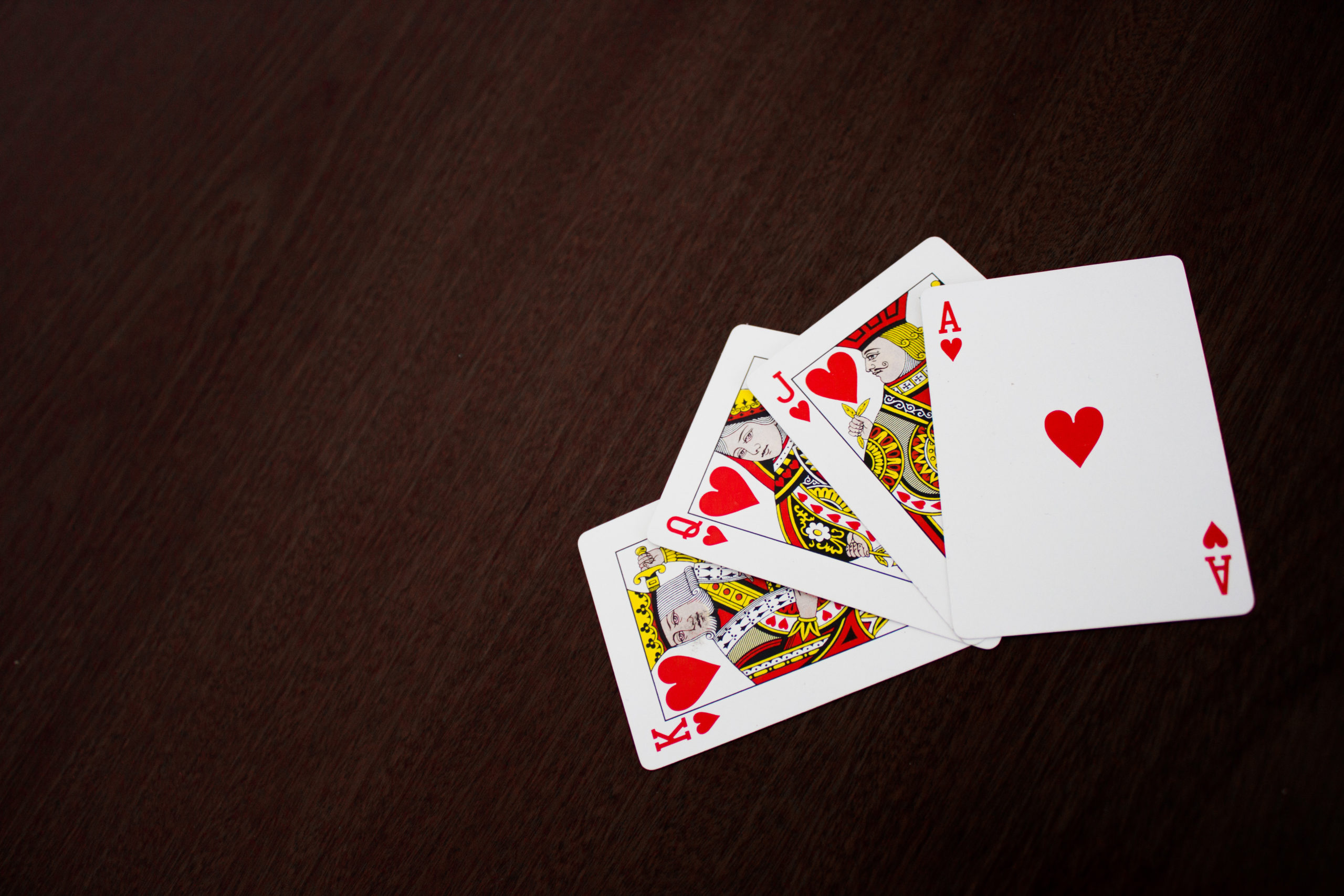 playing cards for casino table games